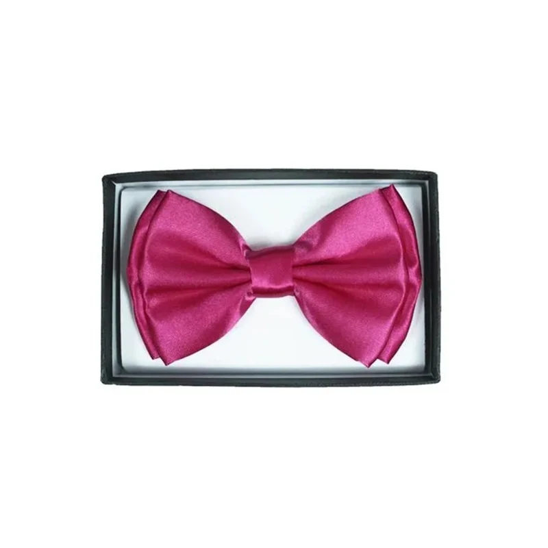 Hot pink satin bow tie