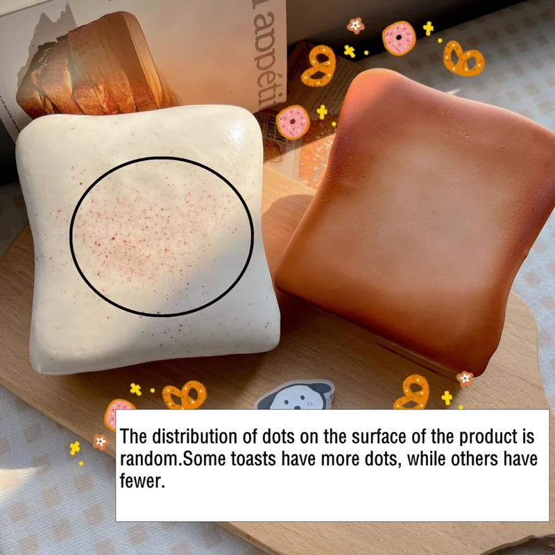 Squishy Toast Pain Grillé Anti-Stress Rebond Lent