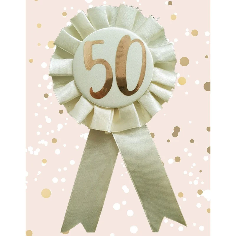 Rosette Badge Rose Gold - 50th