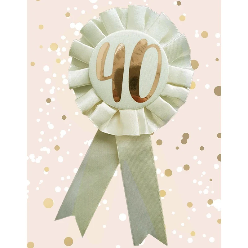 Rosette Badge Rose Gold - 40th