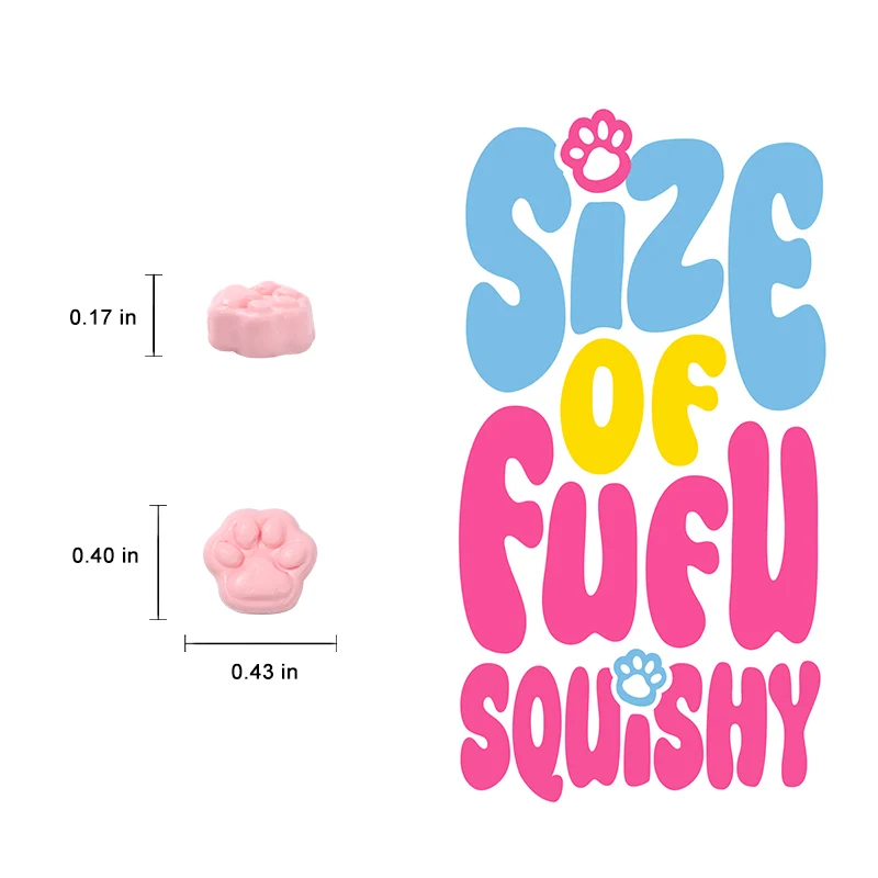 7Pcs Tiny Rainbow Cat's Paw Squishy