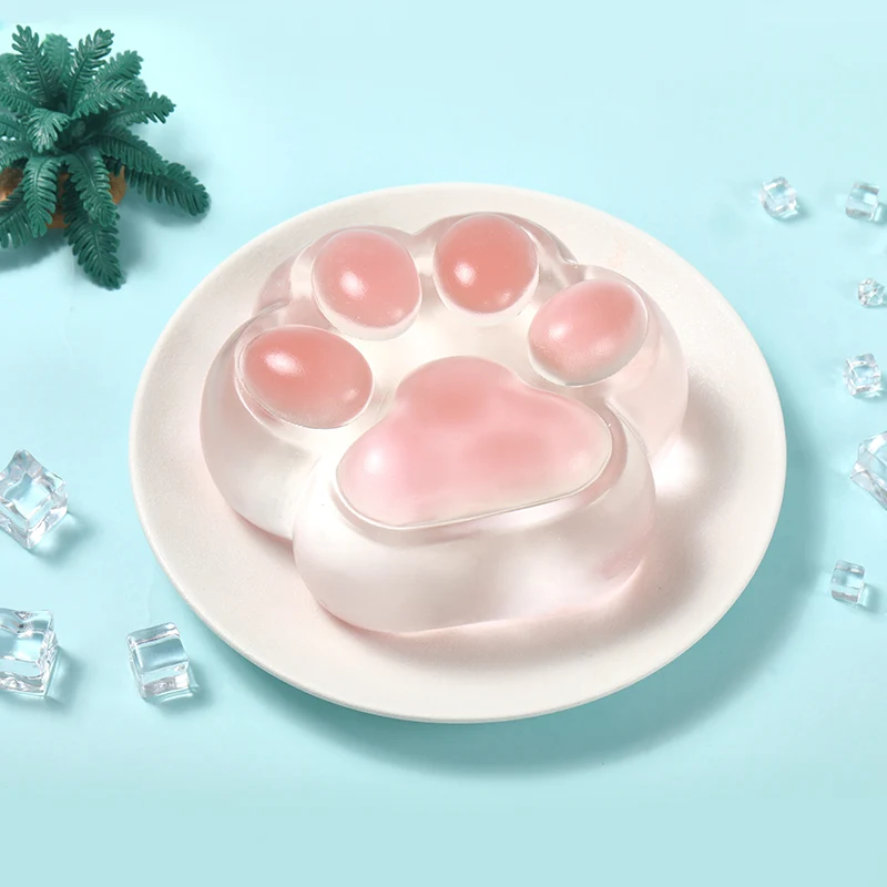 800g Super Transparent Pink Cat Paw Taba Squishy