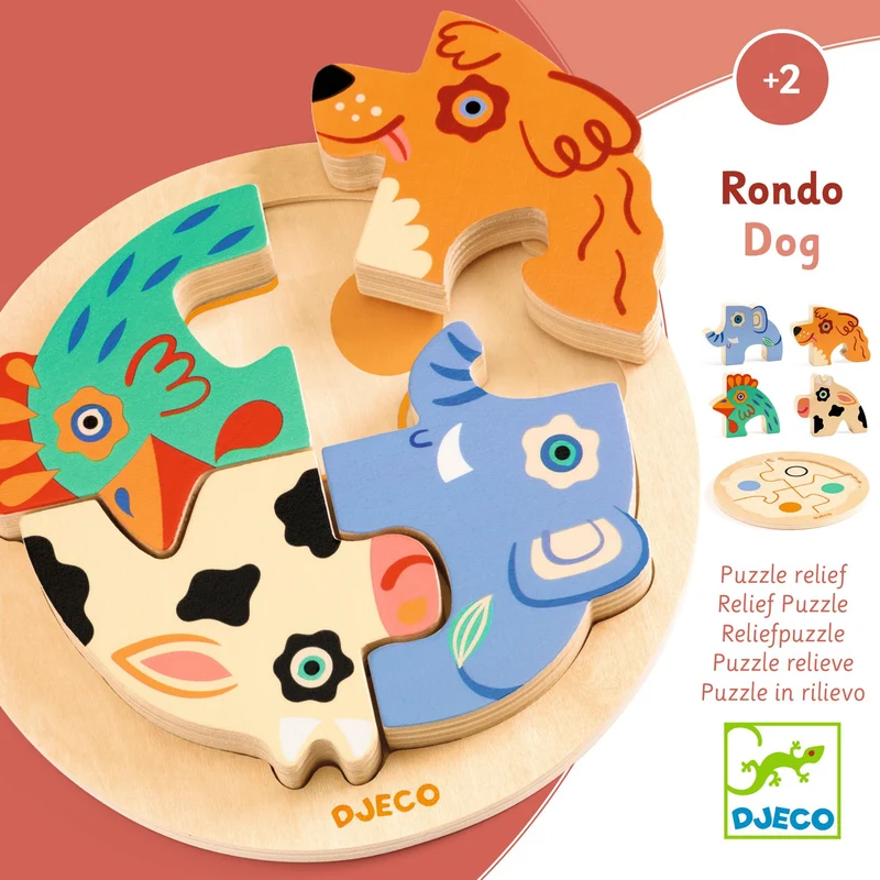 Puzzle relief bébé Rondo Dog - Djeco