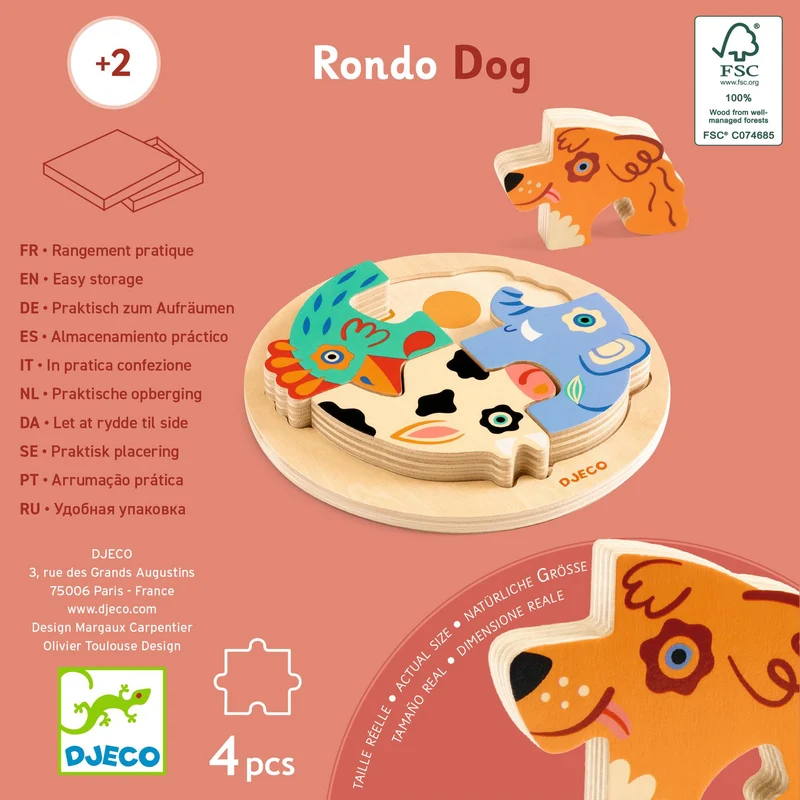 Puzzle relief bébé Rondo Dog - Djeco