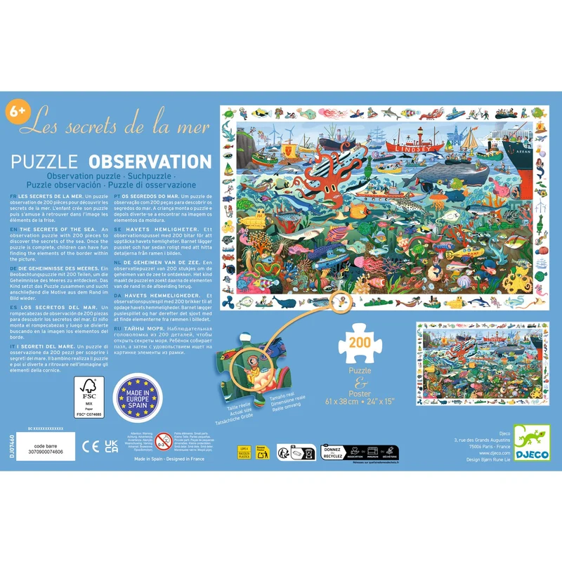 Puzzle Les secrets de la mer 200 pièces - Djeco