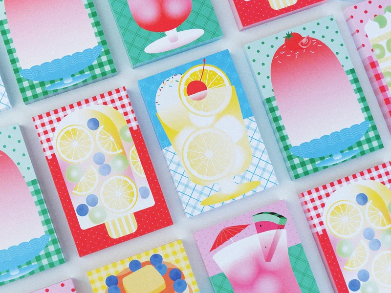 Mini bloc memo Summer Lemonade - Fruit fries Design Lab