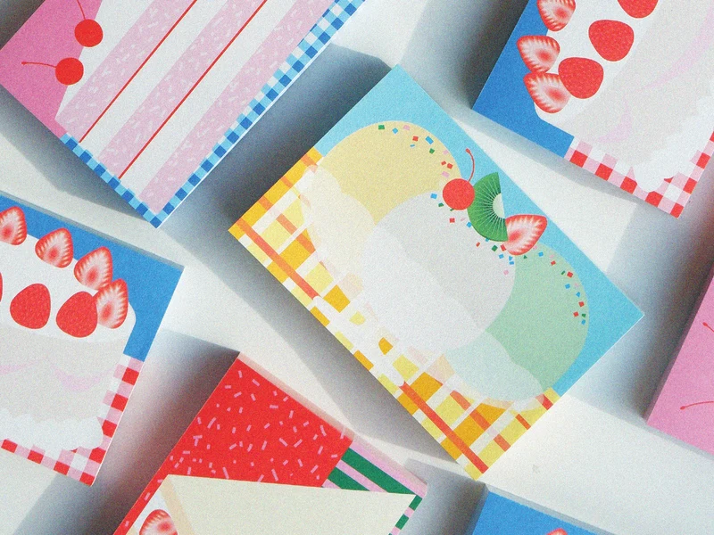 Mini bloc memo coupe glacée - Fruit fries Design Lab