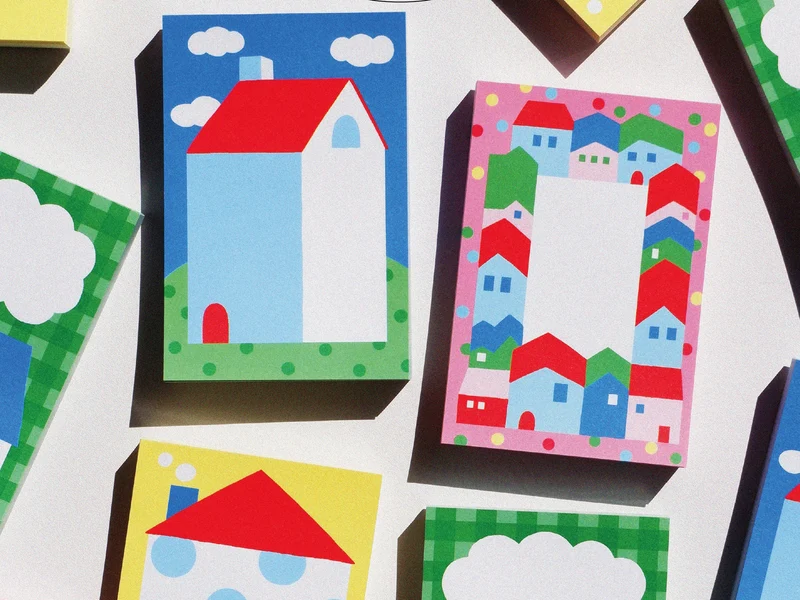 Mini bloc notes maison toit rouge - Fruit fries Design Lab