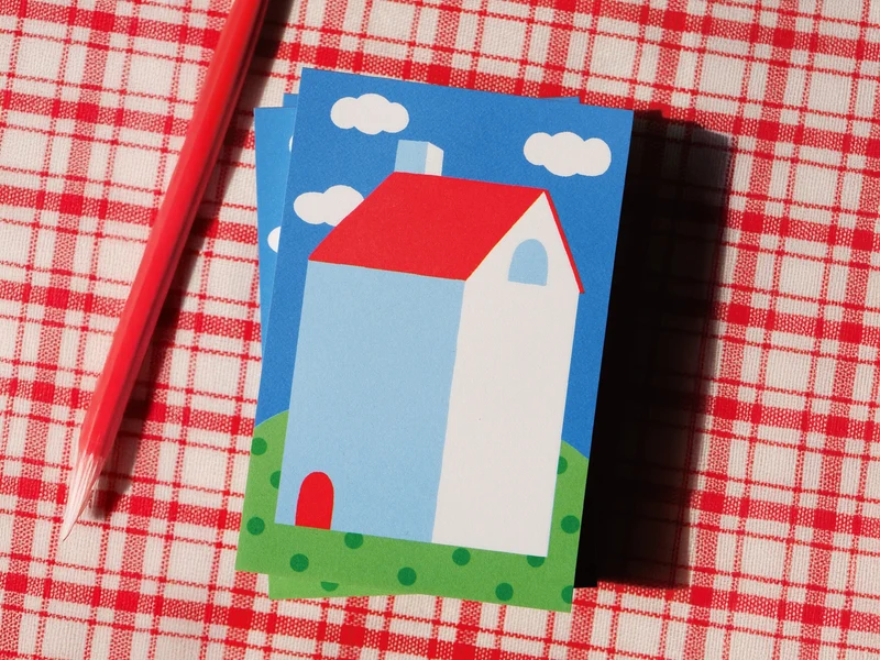 Mini bloc notes maison toit rouge - Fruit fries Design Lab