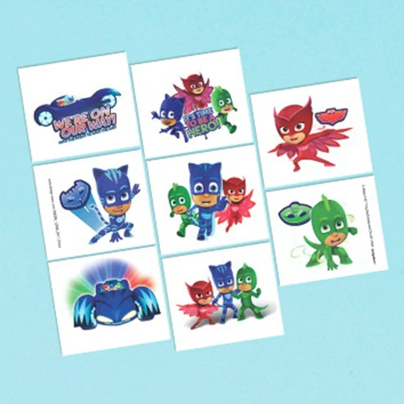 PJ Masks temporary tattoos, 8 per package