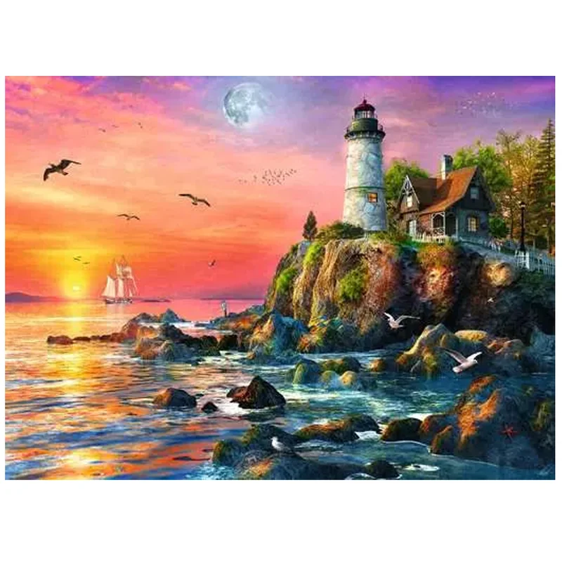 Ravensburger Lighthouse at Sunset 500 pc Puzzle