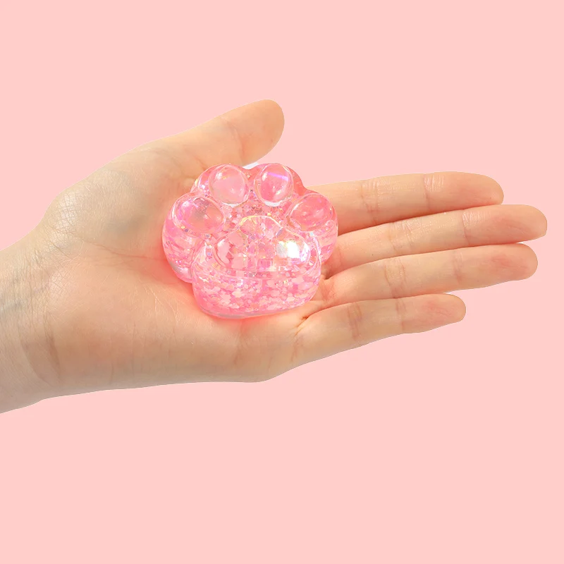 Pink Sparkling Paw Taba Squishy