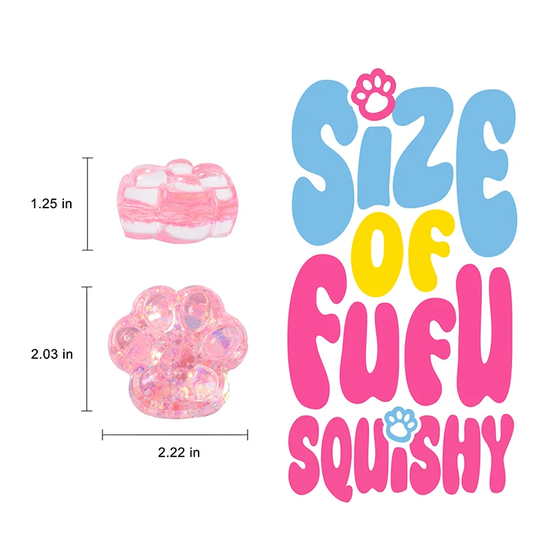 Pink Sparkling Paw Taba Squishy