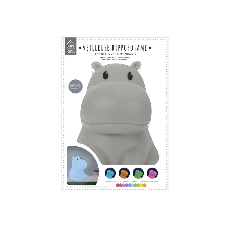 LAMPE VEILLEUSE HIPPOPOTAME