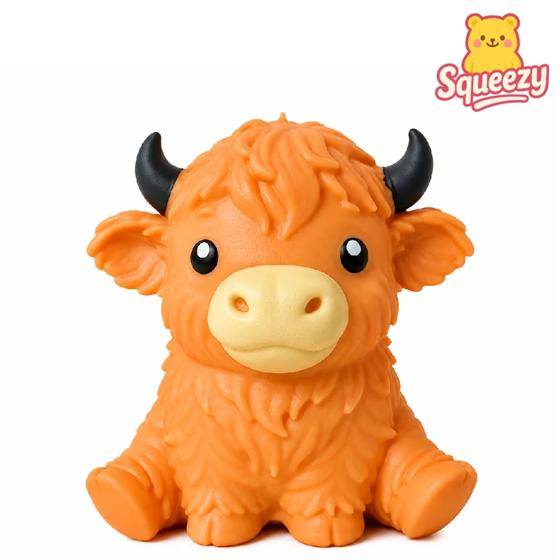 Cute Highland Cow Squishy Slow Rising Stress Relief Toy