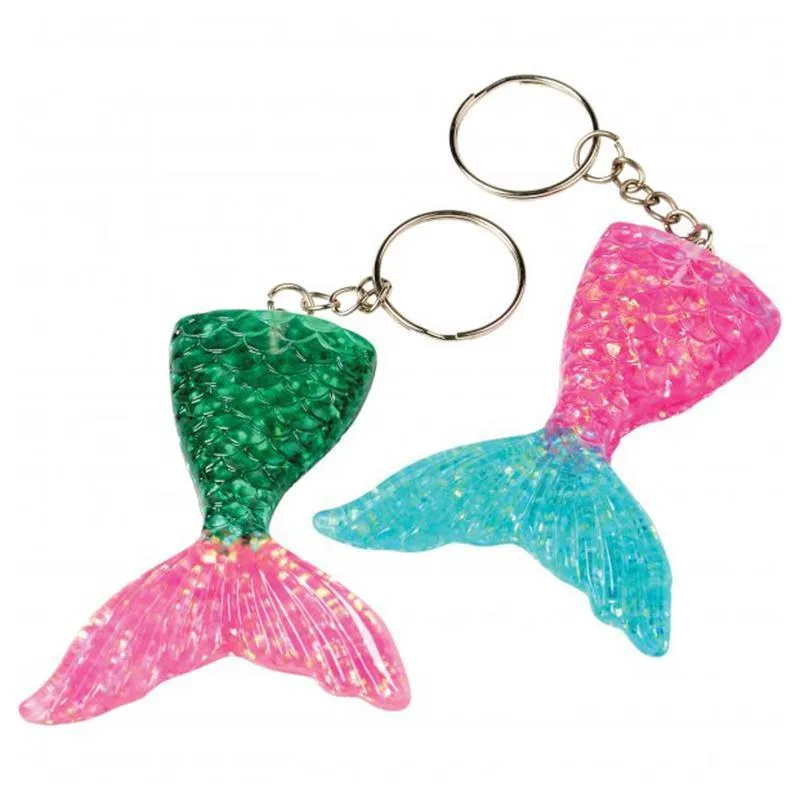 Mermaid tail keychains, 8 per package