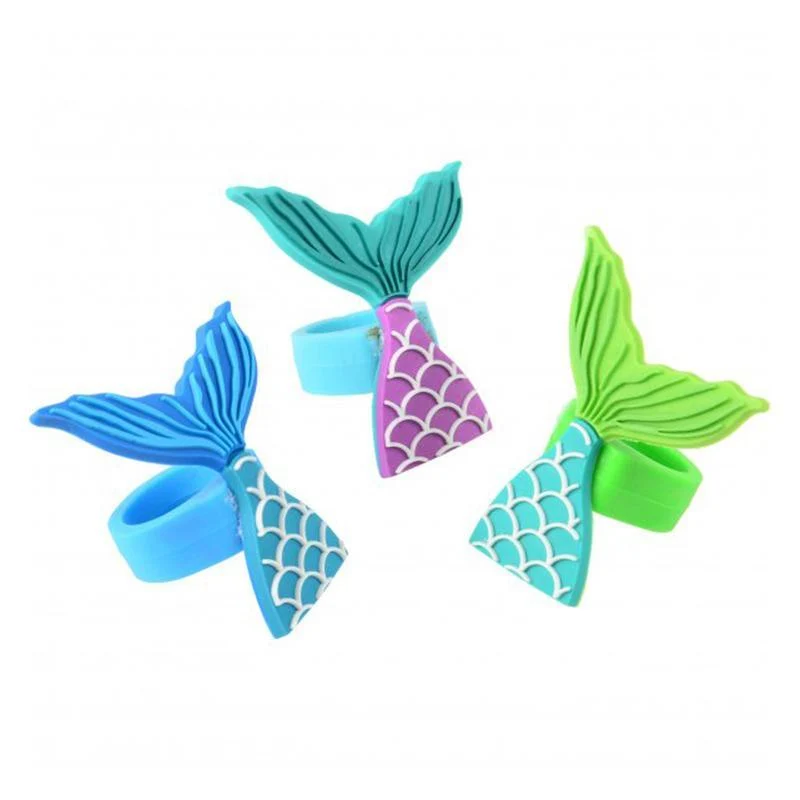 Mermaid tail rubber rings, 12 per package