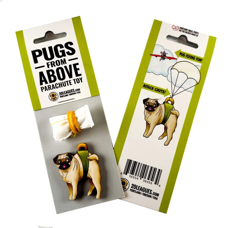 Pugs from Above Parachute Toy