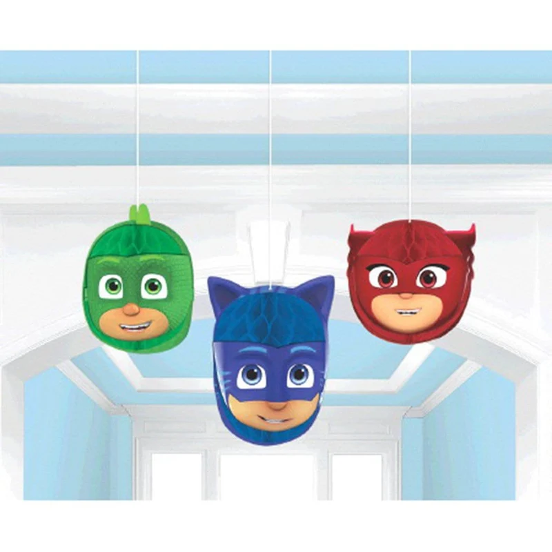 PJ Masks honeycomb decorations, 3 per package