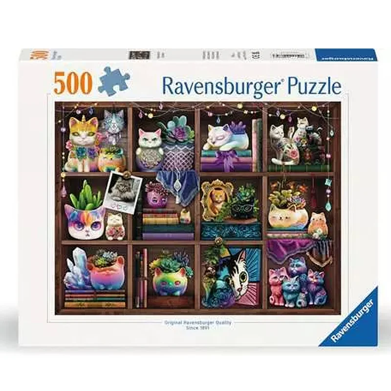 Ravensburger Cubby Cats and Succulents 500 pc Puzzle