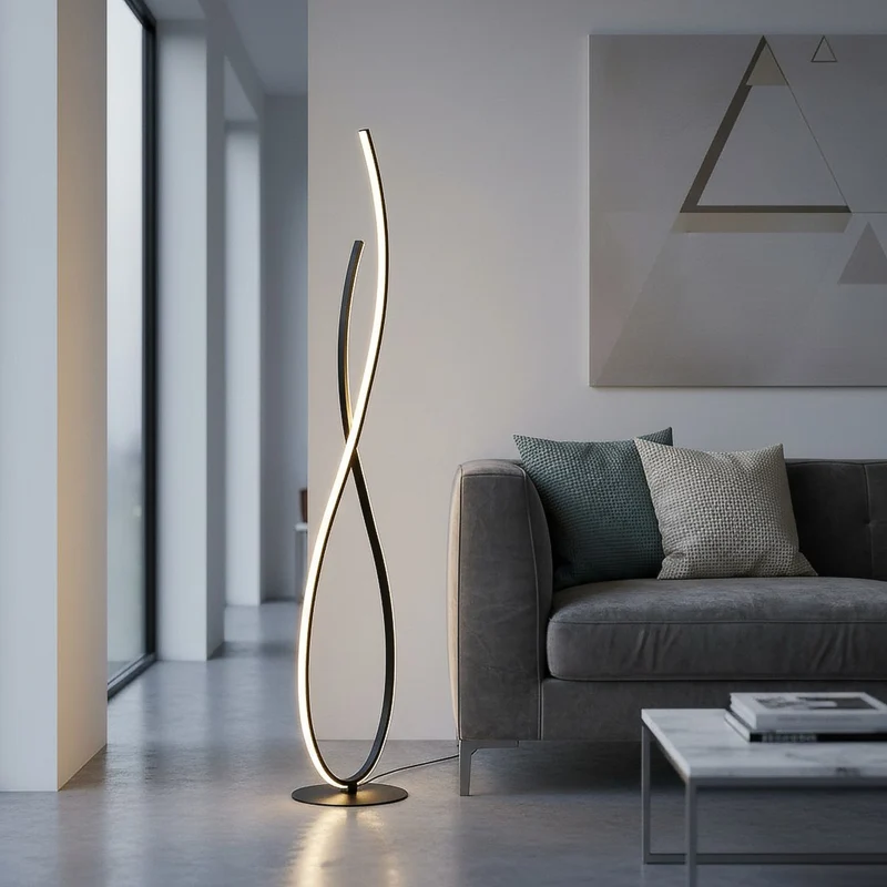 LAMPE DESIGN SPIRALE NOIR