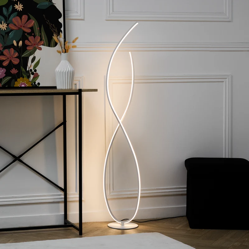 LAMPE DESIGN SPIRALE BLANC FROID