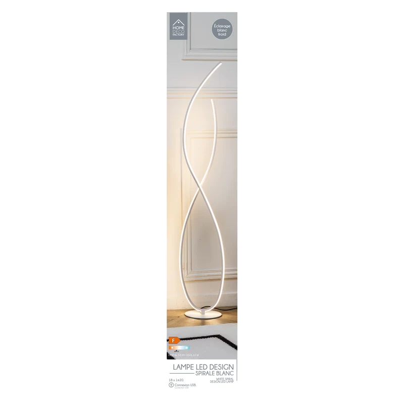 LAMPE DESIGN SPIRALE BLANC FROID
