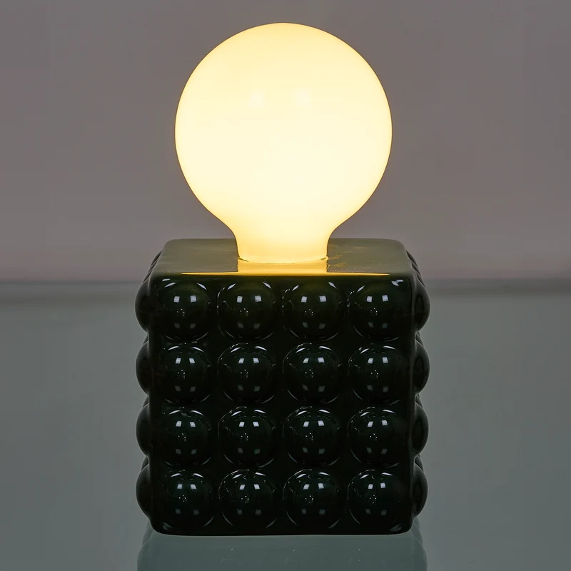 LAMPE CERAMIQUE VERT FORET A PILES