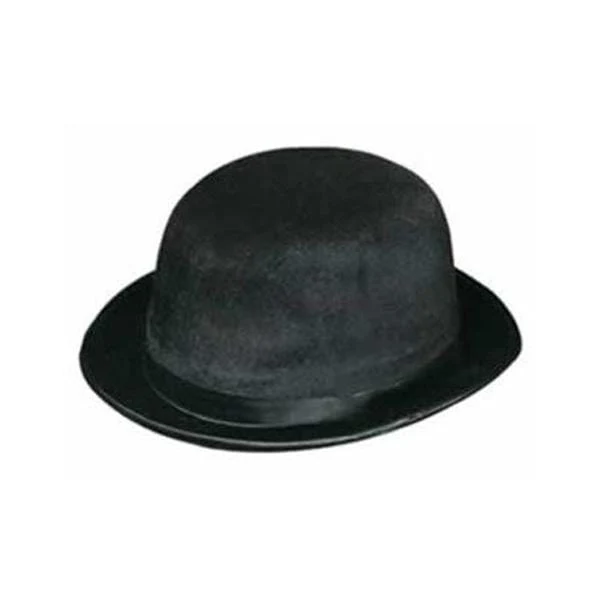 Black velvet derby hat for adults