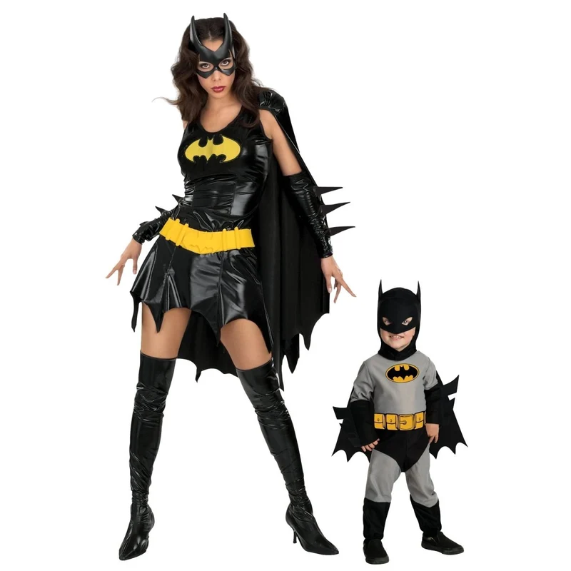 Mommy and Me Batgirl and Batman Costumes