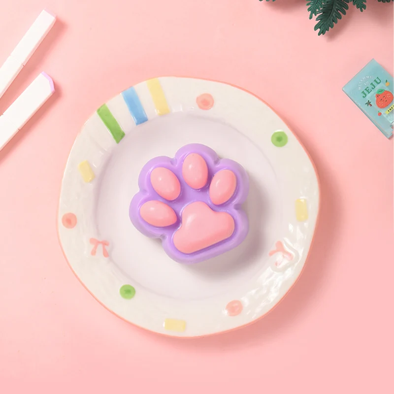 Purple Pink Cat Paw Taba Squishy