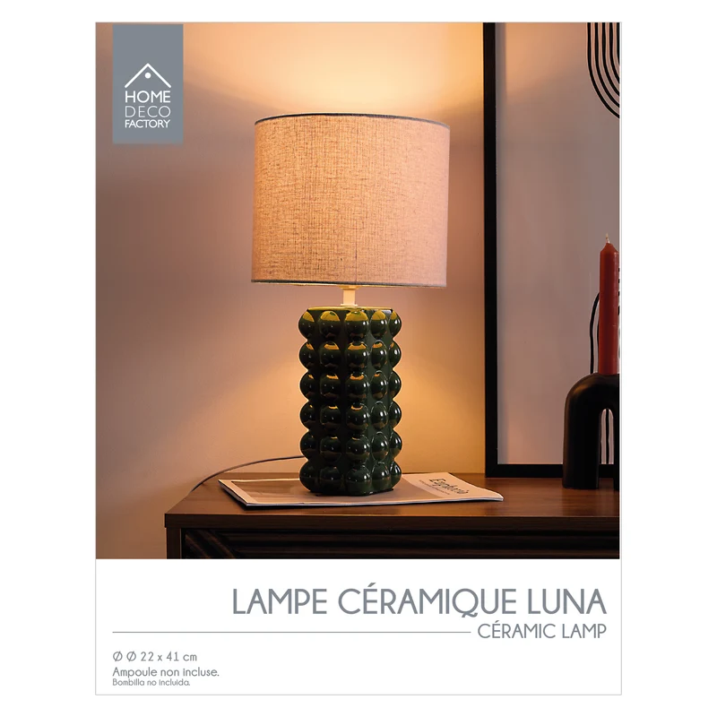 LAMPE CERAMIQUE VERT FORET