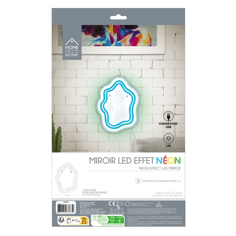 MIROIR LED EFFET NEON