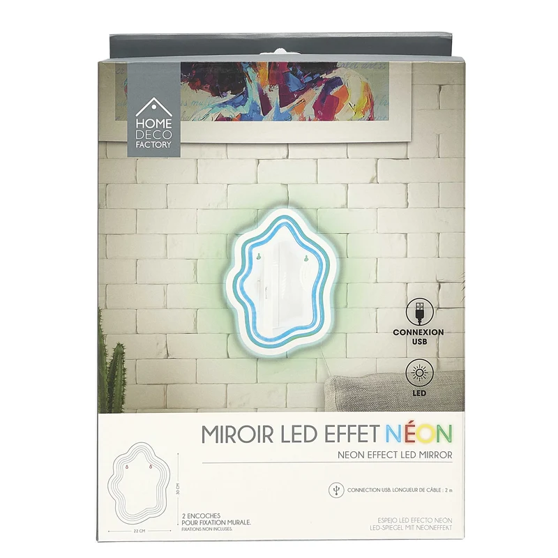 MIROIR LED EFFET NEON