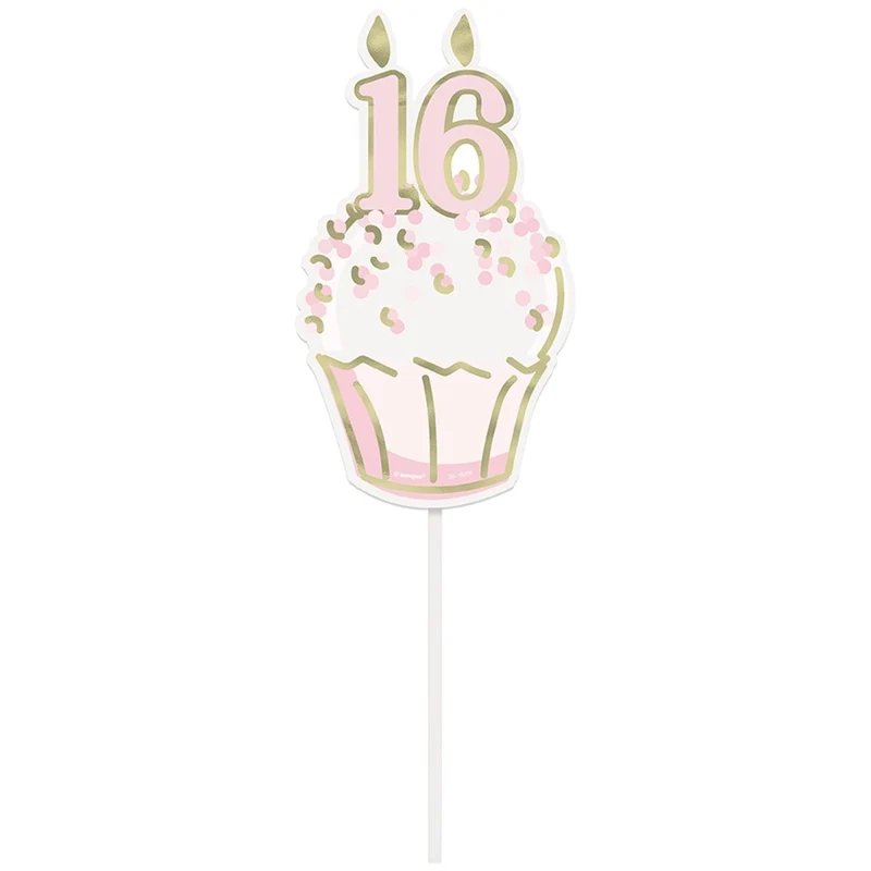 Blush Sweet 16 Birthday Photo Booth Backdrop and Props Kit, 19 Count