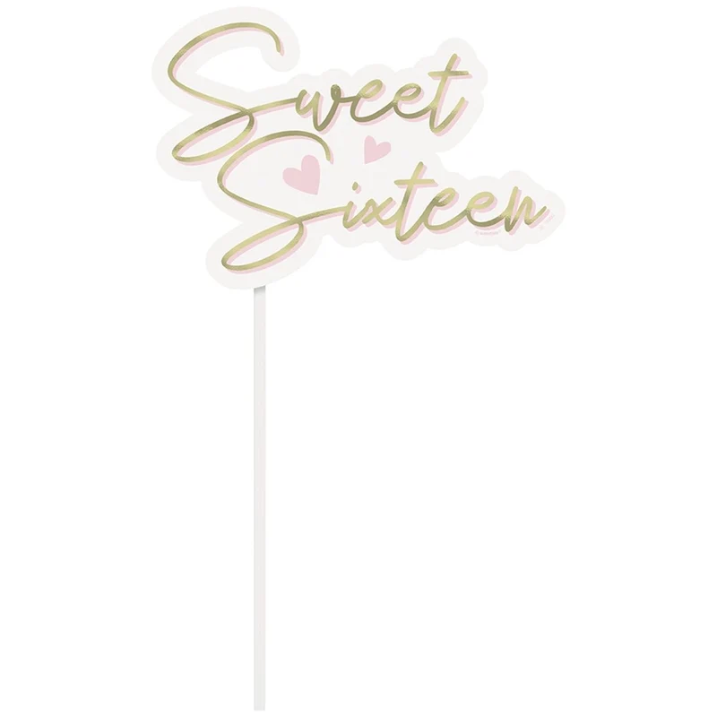 Blush Sweet 16 Birthday Photo Booth Backdrop and Props Kit, 19 Count