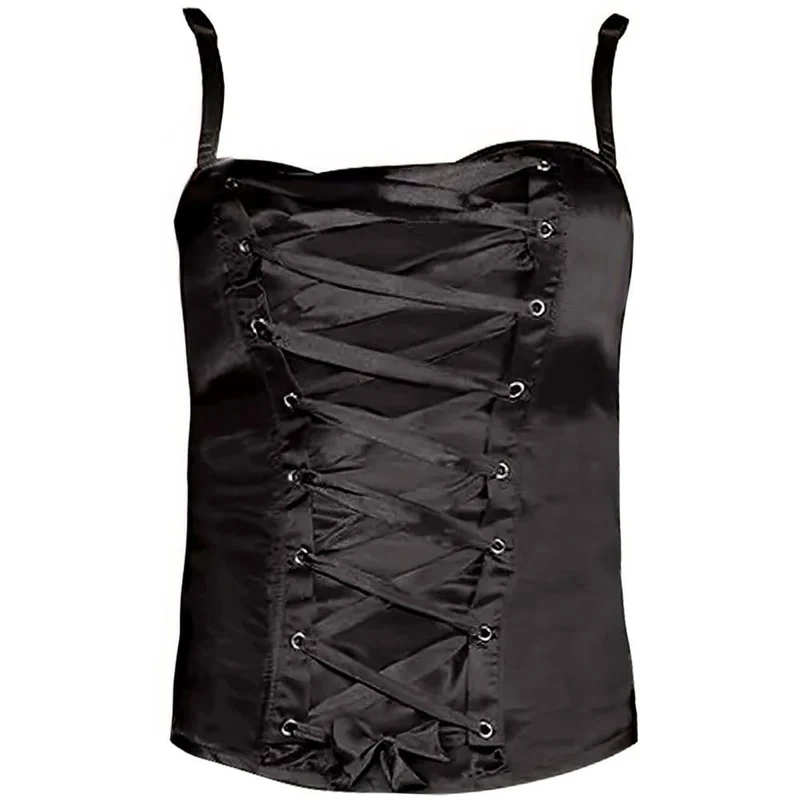 Black Corset with Satin Ties for Adults