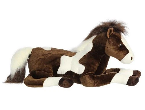 Aurora Super Flopsie Paint Horse (Brown and White Patches) Plush / Peluche Cheval Pie (taches brunes et blanches) 27''