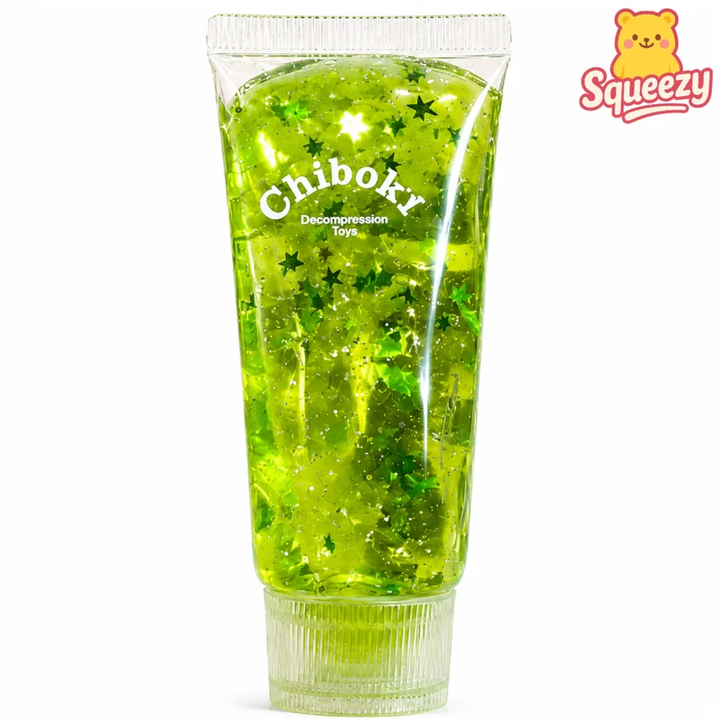 Chiboki Glitter Gel Stress Toy Sensory Squeeze Gel Tube