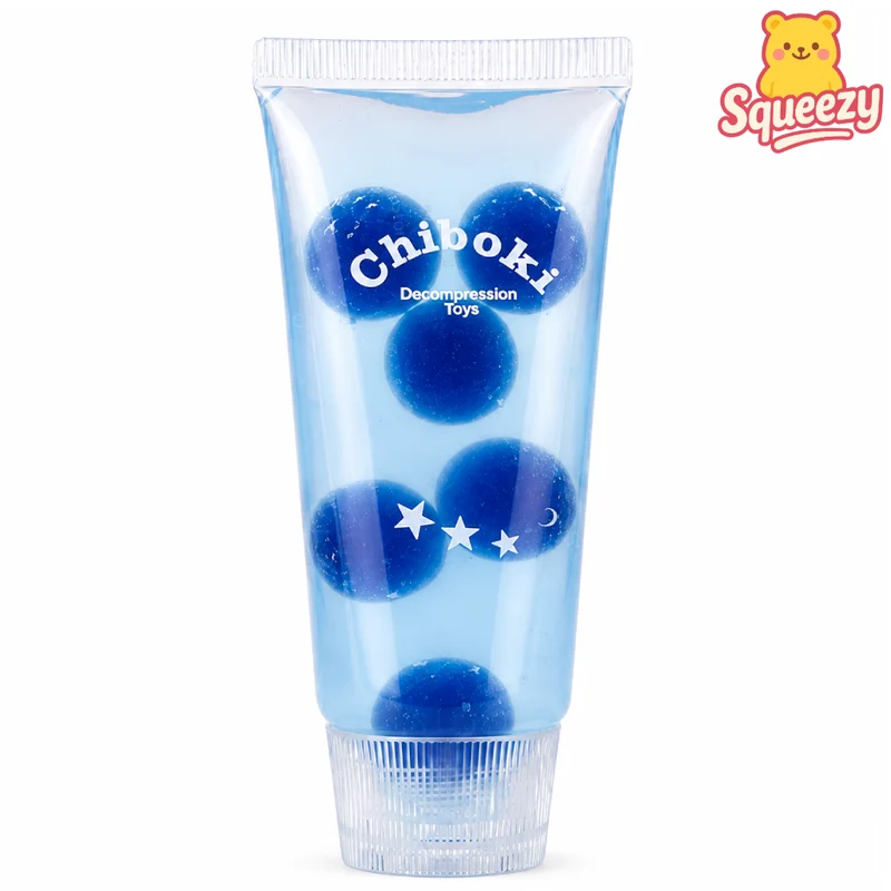 Chiboki Glitter Gel Stress Toy Sensory Squeeze Gel Tube