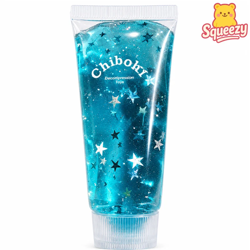 Chiboki Glitter Gel Stress Toy Sensory Squeeze Gel Tube