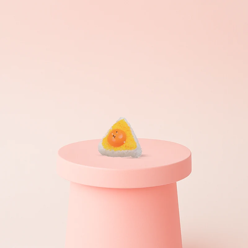 Egg Yolk Rice Roll Squishies Cute Triangle Rice Ball Stress Relief Toy