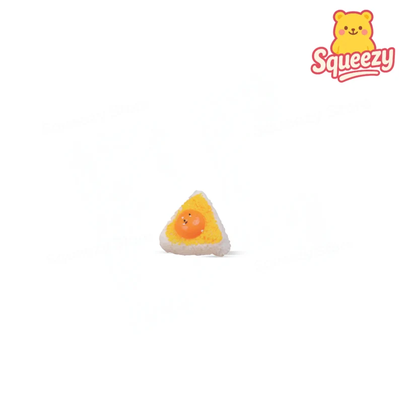 Egg Yolk Rice Roll Squishies Cute Triangle Rice Ball Stress Relief Toy