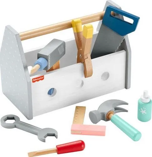 Fisher Price Wooden Tool Box Set - Ensemble d'Outils en bois