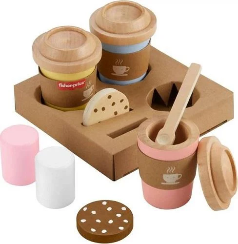 Fisher Price Wooden Coffee To Go Set - Ensemble de café à emporter en bois