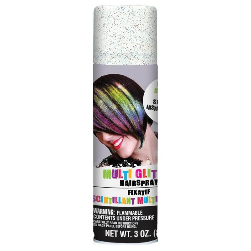 Multicolor glitter hair spray
