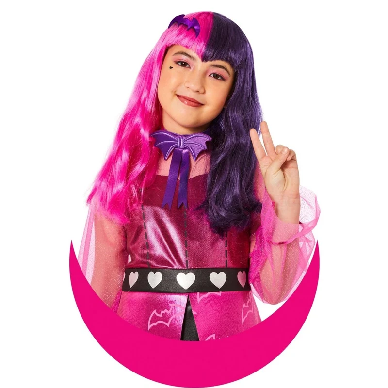 Monster High Draculaura Wig for Kids, Pink and Purple