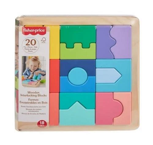 Fisher Price Wooden Interlocking Blocks Puzzle Blocs emboîtables en bois