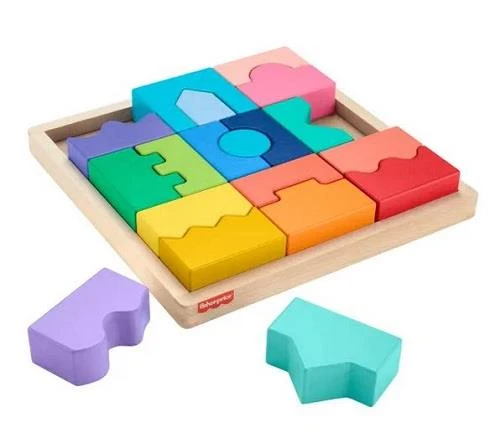 Fisher Price Wooden Interlocking Blocks Puzzle Blocs emboîtables en bois