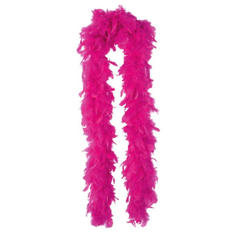 Bright pink feather boa